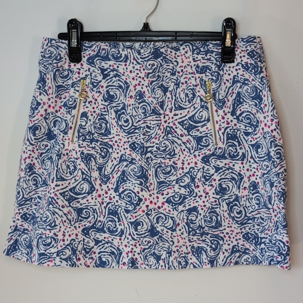 Lilly Pulitzer Marigold Indigo Star Crush Skirt Skort 6
